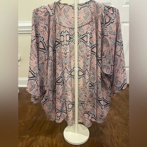 Paisley Kaftan Top Pink Blue Black - Size Small
